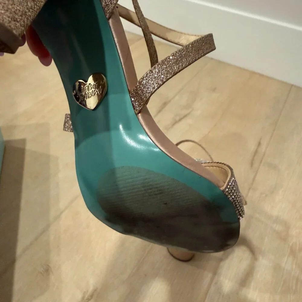 Betsey Johnson Bella Heel in Champagne Glitter